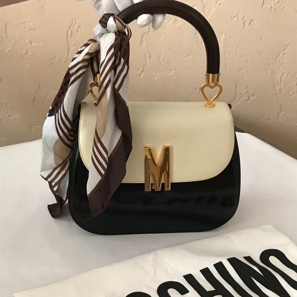 ❤️MOSCHINO❤️ Redwall Tricolor Polished Leather Bag - Picture 3 of 16
